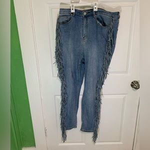 Fringe Denim Jeans